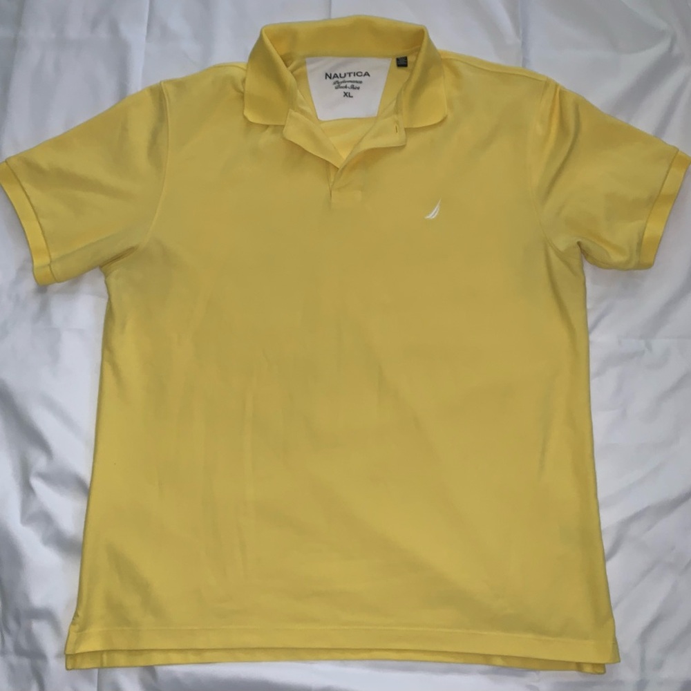 NAUTICA Men’s CLASSIC FIT PERFORMANCE DECK POLO Yellow Color Size XL NWOT